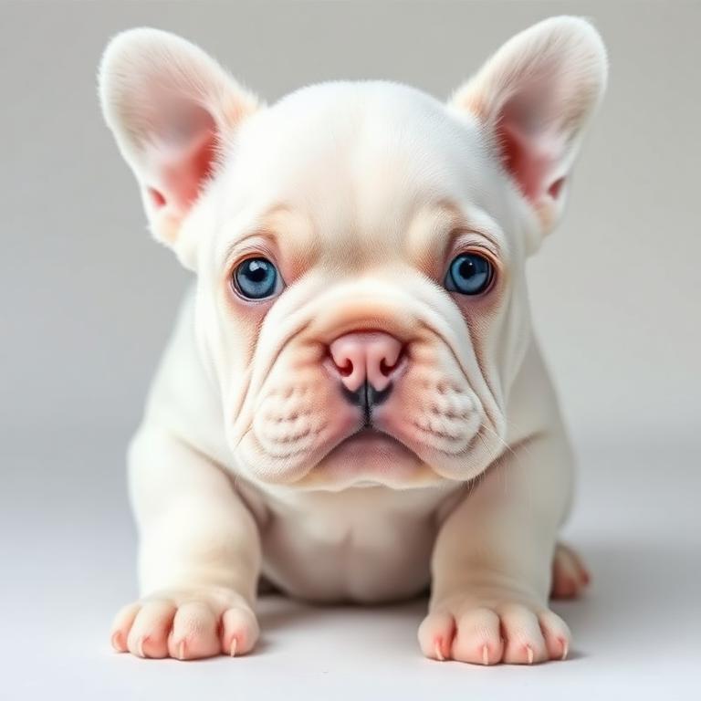 Bulldog Francés Fluffy Albino