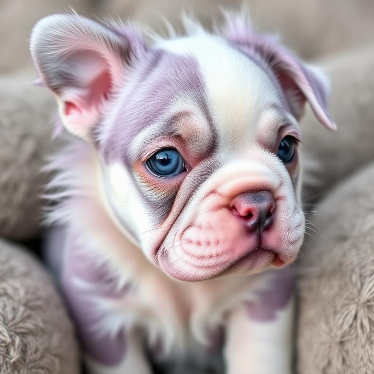 Bulldog Francés Fluffy Isabella Merle